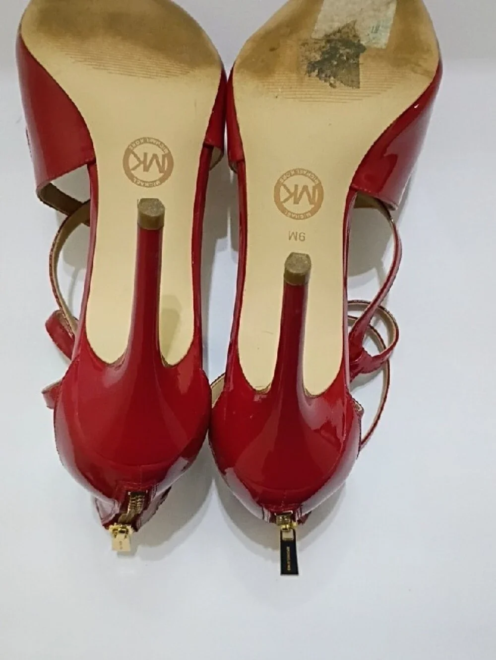 Michael Kors Catia Red Strappy Patent Pointed-Toe High Heels Size 9